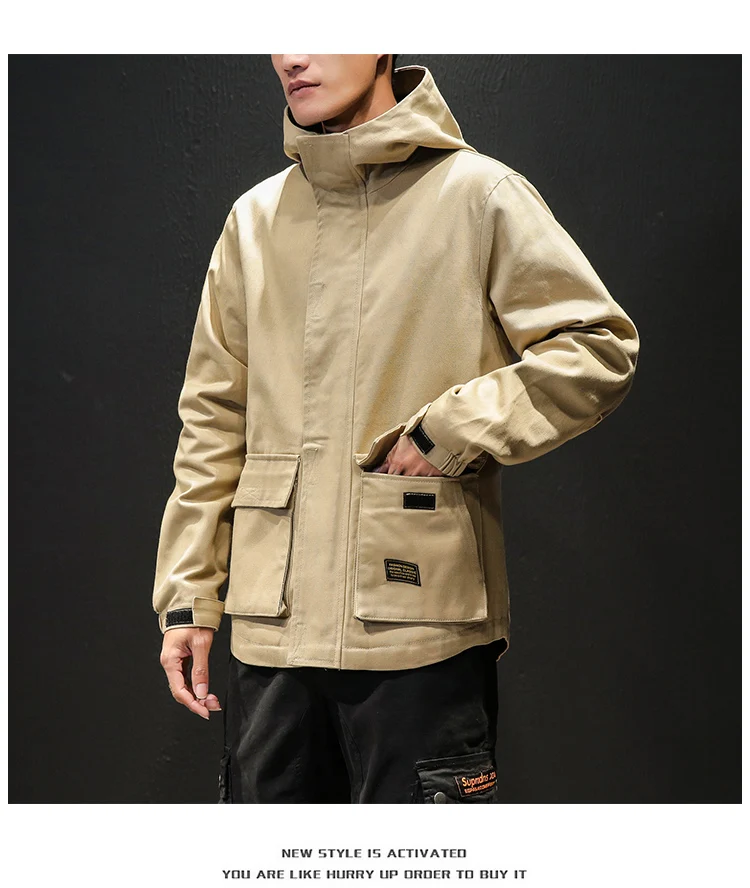 Весенне-осенняя мужская куртка со свободным стоячим воротником, мужские пальто и куртки, ветровка, верхняя одежда, уличная мужская куртка 4XL 5XL