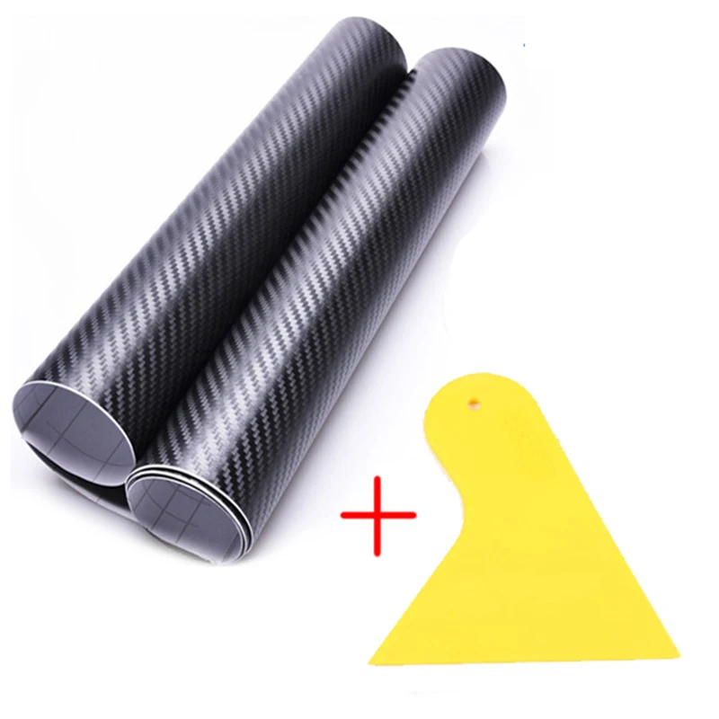 

127CM*30CM 3D Carbon Fiber Vinyl Film Car Sticker Waterproof DIY Car Styling Wrap+Carbon Fiber Scraper Tools Auto Accessories