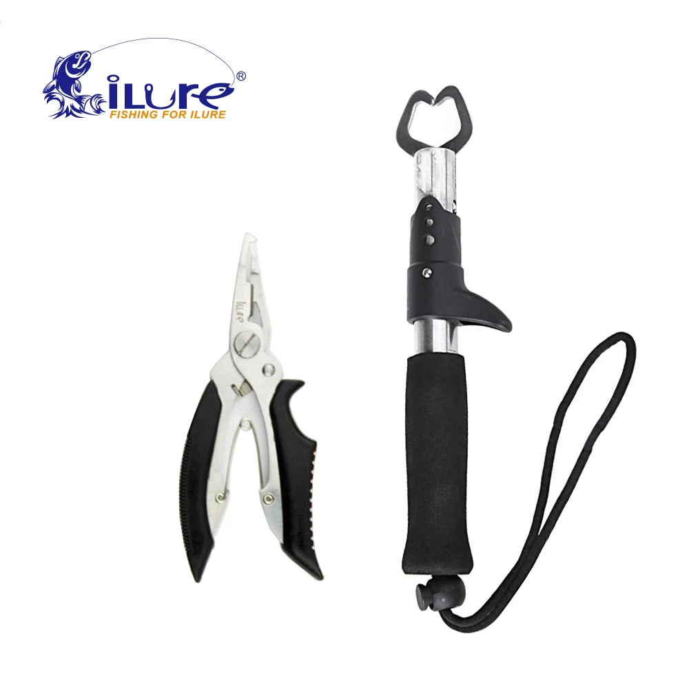 

iLure Fishing Tools Set Stainless Steel Fishing Grips with Scale 20 kg/44.1lb + Multi-function Fishing Pliers Fishing Tool P