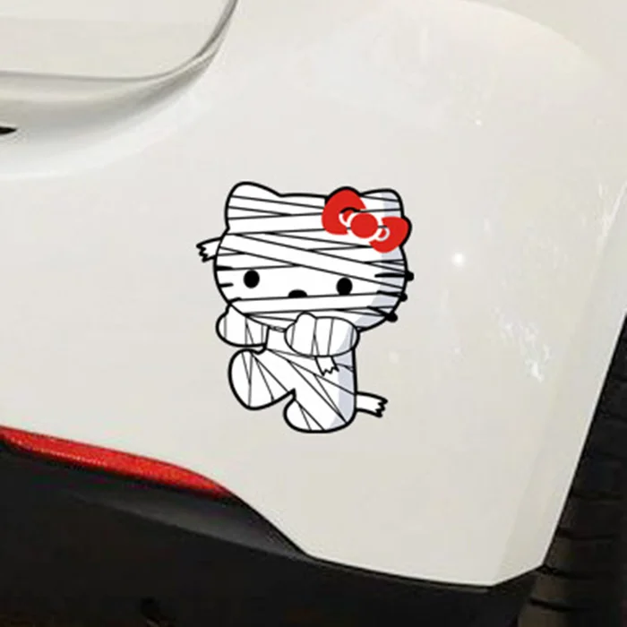 

Car Stickers Hello Kitty Injured Bandage Cartoon Lovely Creative Decals Waterproof Auto Tuning Styling D10