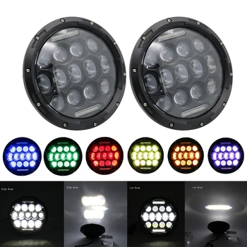 

RGB Halo 7 Inch Led Headlight Led Angel Eyes 7" Headlight Sealed Beam With Bluetooth For Jeep Wrangler CJ JK JL