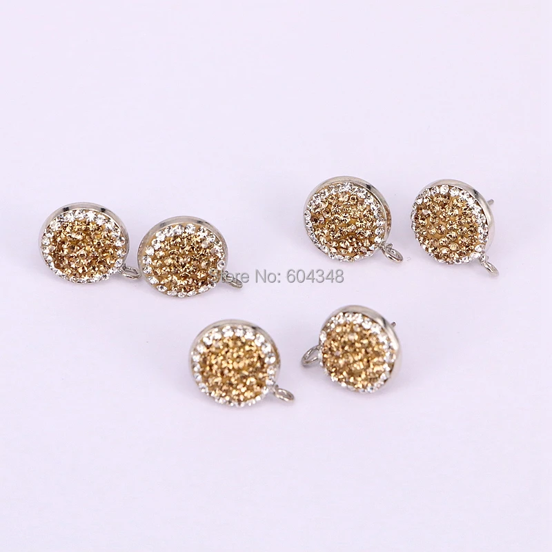 20 пар ZYZ186-8303 круглой формы ювелирных изделий, 14 мм проложить горный хрусталь серьги Модные ювелирные изделия шпильки серьги