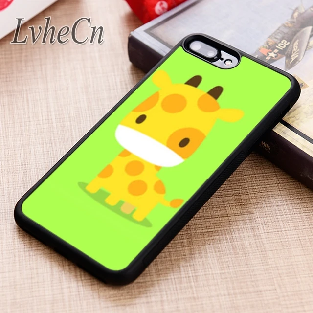 LvheCn Cartoon Giraffe Green phone Case cover For iPhone 5 6 6s 7 8 plus X XR XS max 11 12 Pro Samsung Galaxy S7 edge S8 S9 S10 | Мобильные