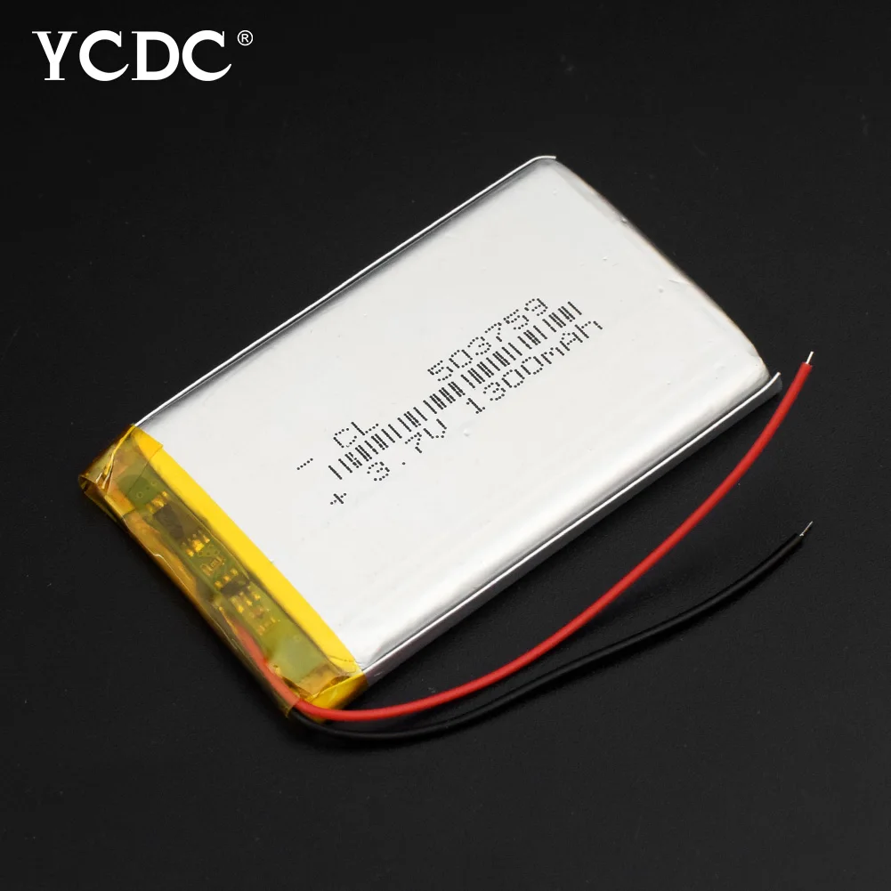 3,7 V 1300mAh литий-полимерный аккумулятор 503759 для gps игрушка-навигатор банк питания mp3 mp4 Динамик универсальные аккумуляторные батареи