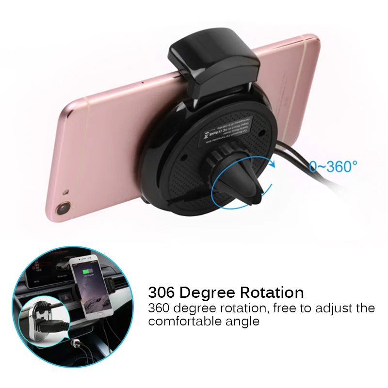 ANLUD Multi Functions Bluetooth 4.1 FM Transmitter and Car Charger Handsfree MP3 Music Audio Player with Car Mobilephone Holder