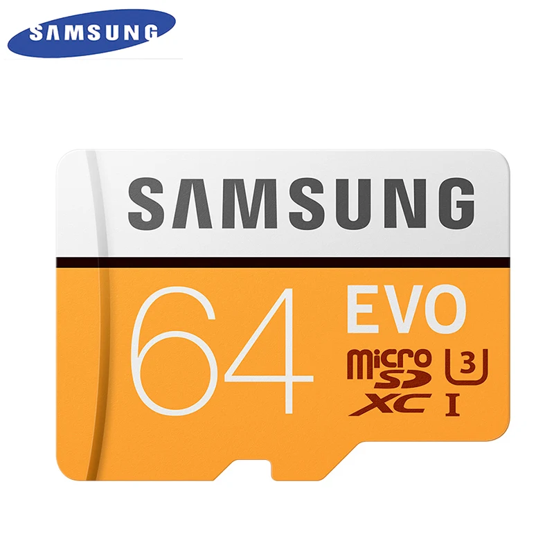 SAMSUNG EVO 64 Гб U3 карта памяти класс 10 Micro SD TF/SD карты C10 R100MB/S MicroSD XC UHS-1 поддержка 4K UItra HD