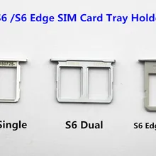 Лоток для одной/двойной sim-карты для samsung Galaxy S6 Edge G920 G925 Sim держатель для карт со слотом запасная часть черный/золотой/серебристый