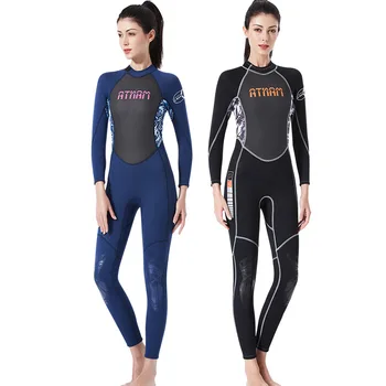 

C384 surfing diving suit female winter swimsuit camouflage long-sleeved conjoined jellyfish thickening cold-proof 3MM