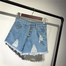 Европейский узор высокая Талия многорядная Пряжка ковбойские шорты женские широкие брюки джинсы