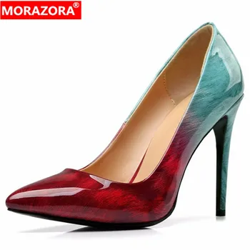 

MORAZORA 2020 new arrival spring summer pumps women shoes Gradient pointed toe single shoes high heel party wedding shoes woman