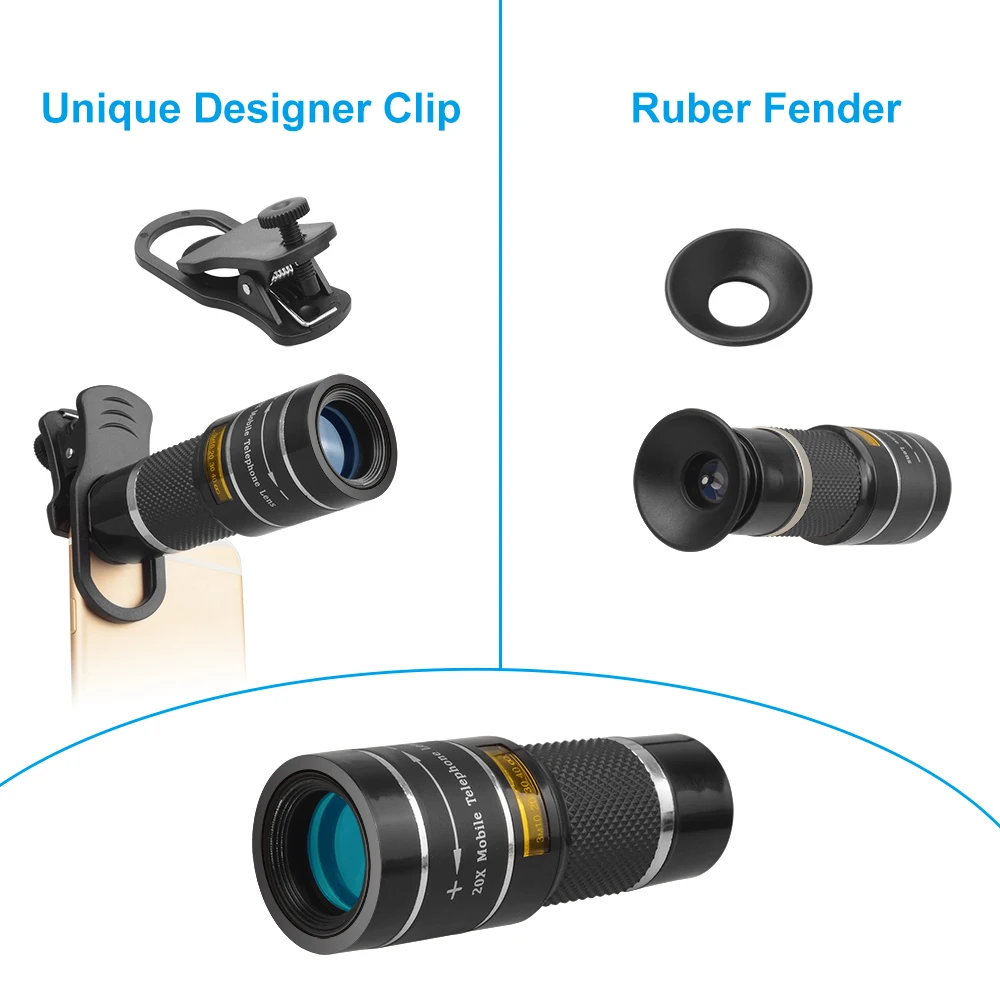 APEXEL Оптический Телефон объектив камеры 20X телескоп телефото монокулярный объектив для iPhone X 7 8 plus Xiaomi htc другой смартфон T20X