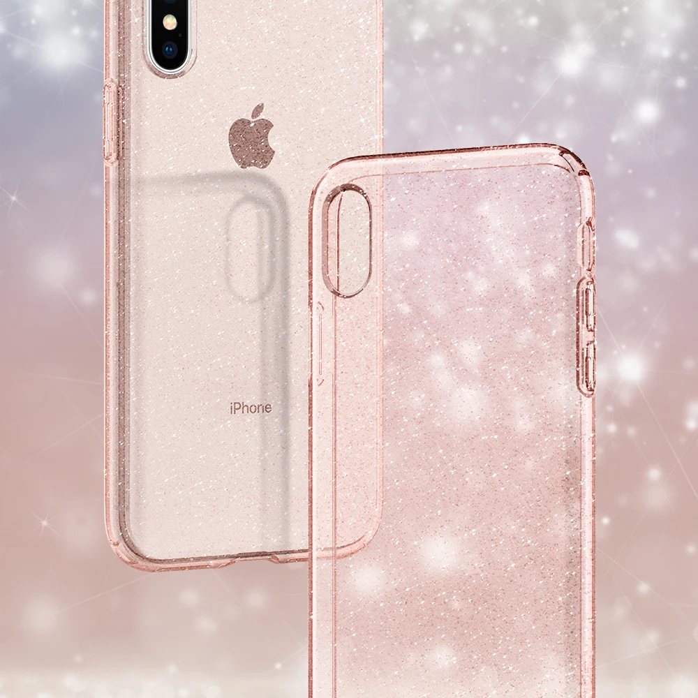 SPIGEN жидкокристаллический блестящий чехол для iPhone XS/iPhone X модный Прочный гибкий чехол со сверкающей четкостью