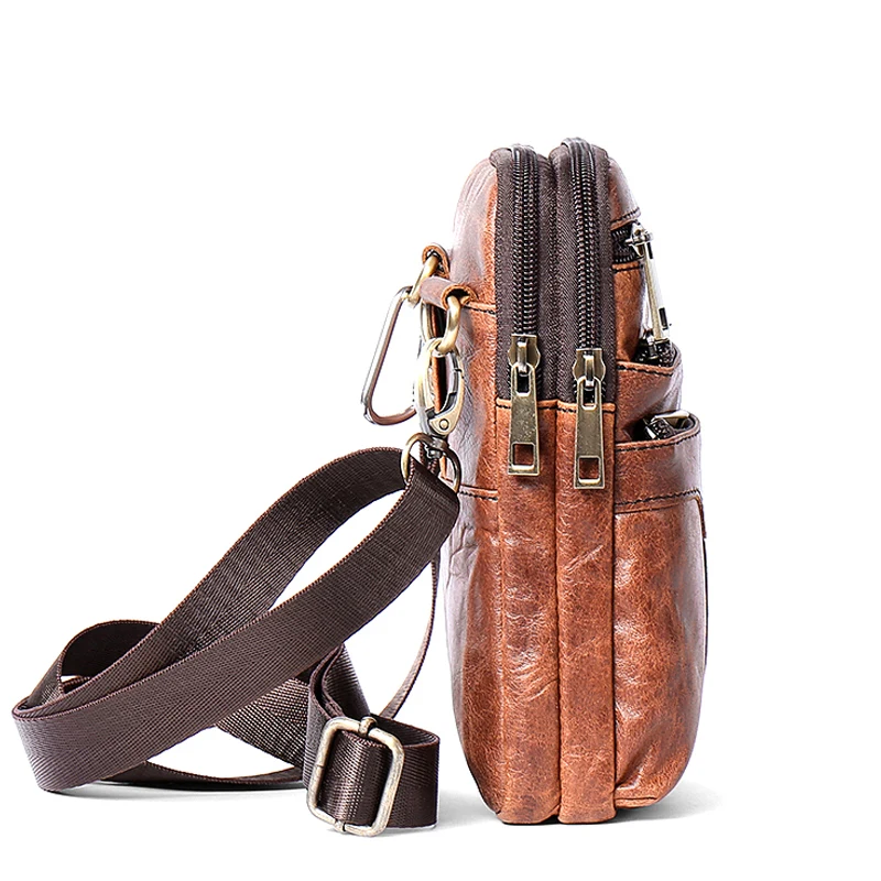 WESTAL صغيرة حقيبة للرجال الرجال جلد طبيعي حقيبة ساعي الهاتف الحقيبة رفرف جلدية حقائب كتف Crossbody أكياس 8326