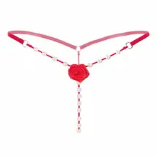 Женское сексуальное нижнее белье с открытым шаговым швом, цветами верности, бусинами, Эротическое нижнее белье, привлекательное нижнее белье, бандажные трусики без бретелек