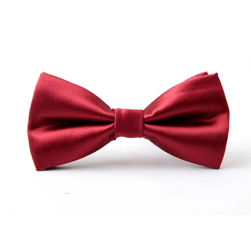 

solid wine red bow tie butterfly ties for men wedding pretied necktie 2019 12colors