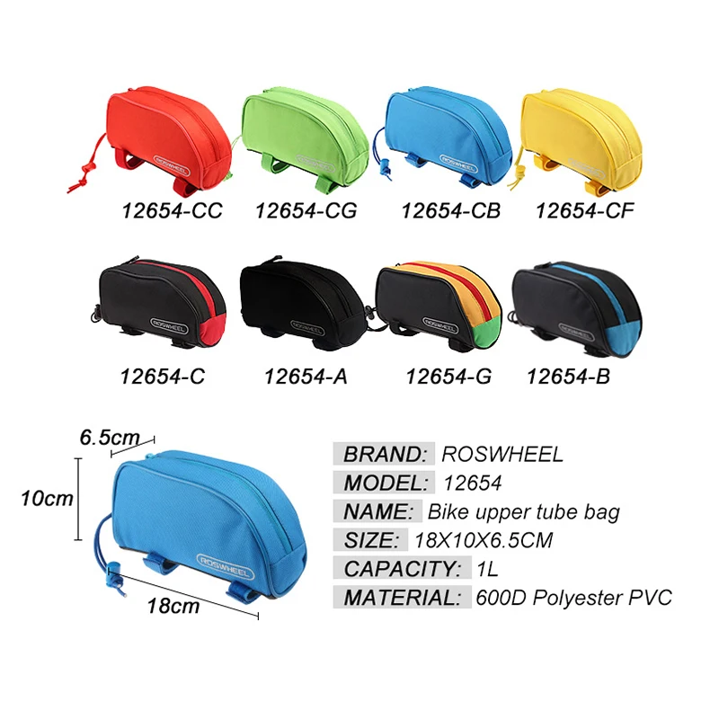 Best Roswheel 600D Polyester PVC Outdoor MTB Road Bike Cycling Bicycle Frame Pannier Front UPPER Tube Package Bike Beam Saddle Bag 1