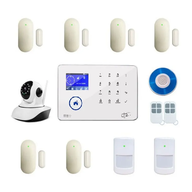 Smart Home Wireless 3G GSM Wifi Network Burglar Alarm Security System SMS Phone App Push Alert Anti Fire Wired Sensor Detector