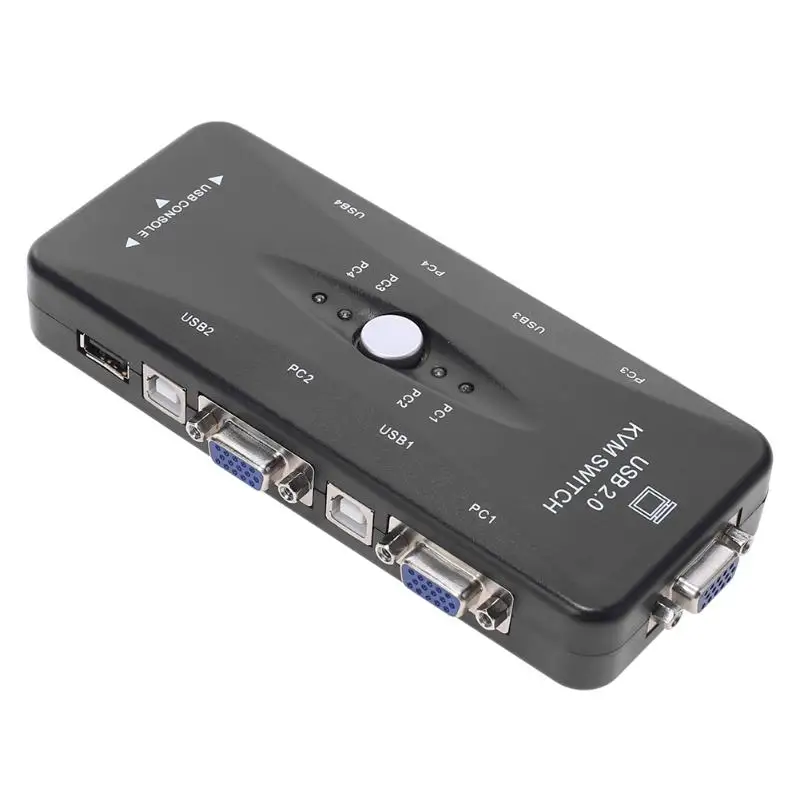 Alloyseed USB2.0 KVM SWITCH 4 Порты селектор VGA печати автоматическое переключение монитор Box vga splitter 1920x1440 USB 2.0 переключатель KVM