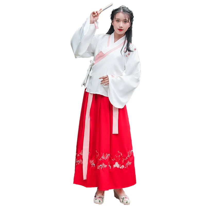 Красный Hanfu для женщин Костюм для китайского традиционного танца Костюм Восточный фестиваль наряд династии Мин Косплей представление одежда DC2372