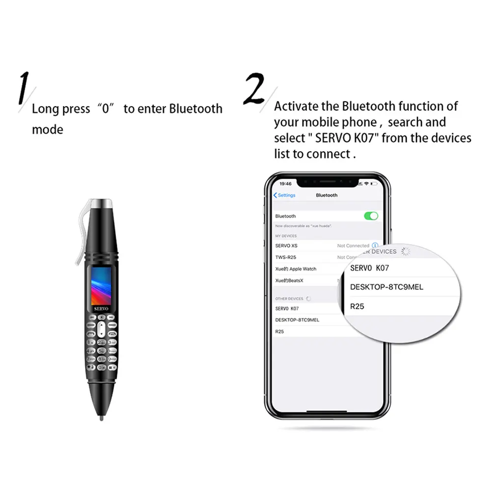 Многофункциональные цифровые диктофоны ручки телефон 2G двойная карта двойной режим ожидания Bluetooth Музыка OLED экран с мини-камерой телефон