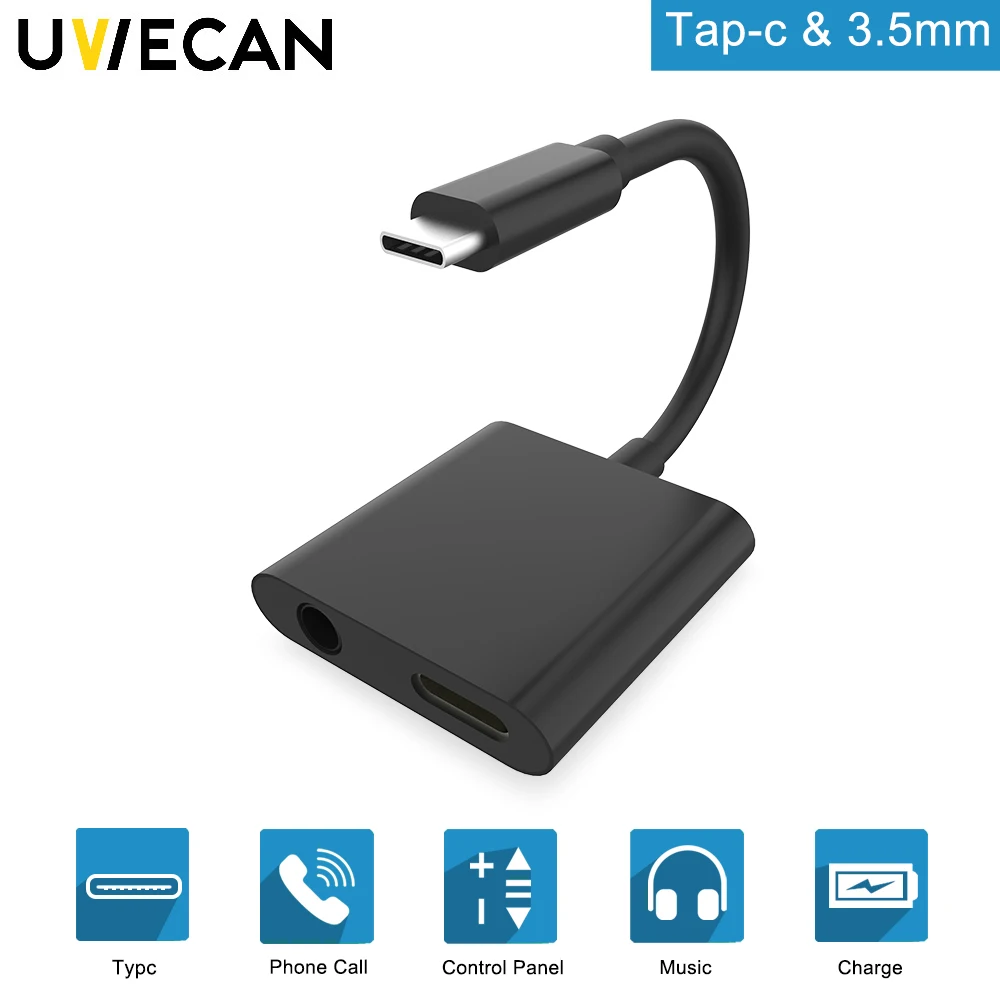 

2 in 1 Type C Male To USB C to 3.5mm Female Stereo Earphone Jack Audio Charging Adapter For Huawei P20 Google Pixel 2/2XL/3/3XL