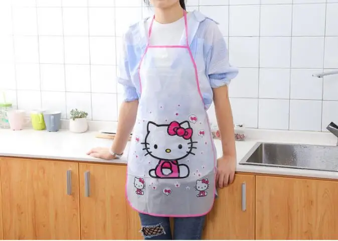 1PC New Cartoon Cute Fruit Waterproof Cooking Resturant Kitchen Women PVC Apron Kids Funny ND 009