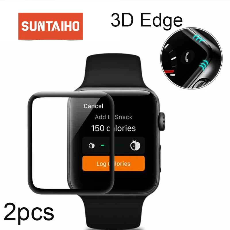 [1/2 Pack] Suntaiho 3D полное покрытие краев для apple watch 4 стеклянная пленка часов 40/44 мм