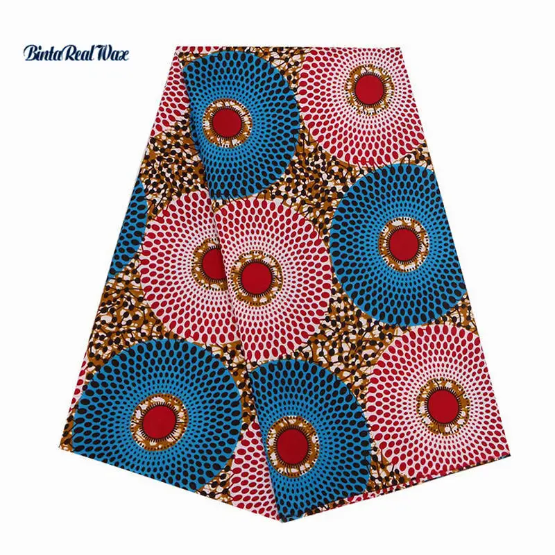 

African Polyester Wax Prints Ankara Fabric Hollandais binta real Wax High Quality 6 yard African Fabric for Party Dress PL536