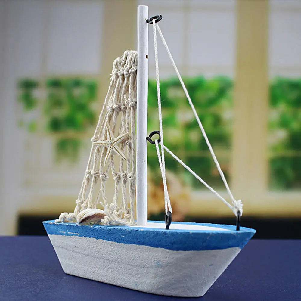 Популярные в стиле ретро деревянные мини модель парусной лодки орнамент для украшения дома модель парусного корабля