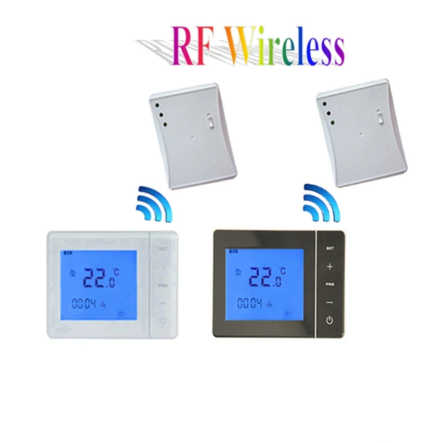 RF 433MHZ Wireless Wall-hung Gas Boiler Thermostat 5A 100-240VAC LCD touch  Screen Remote Control Programmable - AliExpress
