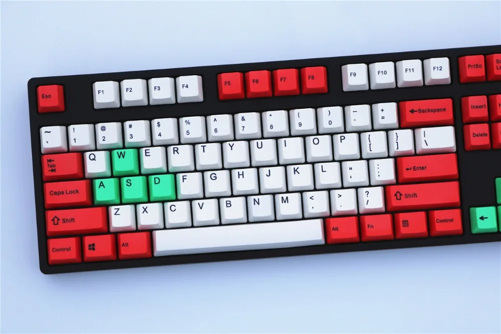 Красочные механические клавиатуры keycap OEM профиль PBT краситель-сублимированный 87/108 ключ красный/белый MX Переключатель ANSI раскладка только брелки