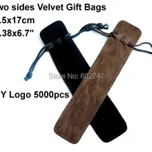 Высокое качество бархат подарок Сумки, логотип бархатная упаковка Сумки, 3.5x17 см Сумки