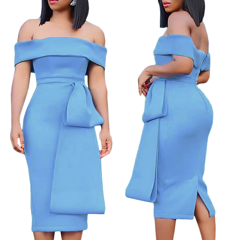 Prezzo Donne Vestito Aderente Slim Off Spalla Sexy Data Notte Festeggiare Partito Clubwear Cena Elegante Stretto Backless Da Sera Sottile Tunica