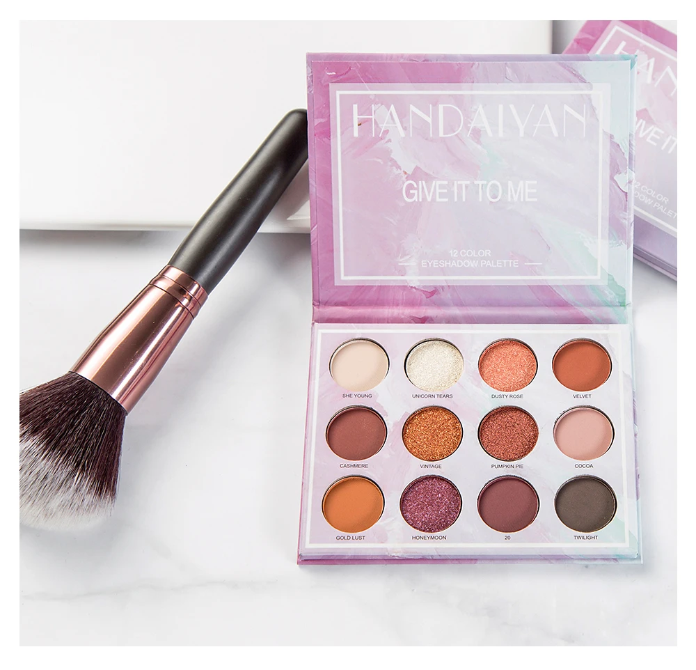 

HANDAIYAN 1Pc Hot 12 Color Flame Maple Leaf Red Eyeshadow Pearlescent Matte Eyeshadow Palette Shimmer Powder Eye Makeup TSLM2