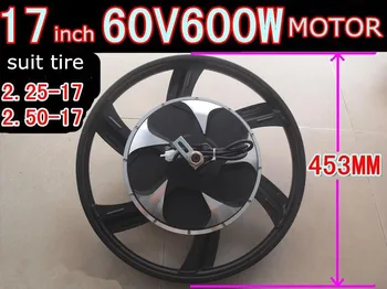 

wholesale electric bike rear wheel assembly with 60v 600W motor and 17*2.25 rim,newest one-wheel for ebike with drum brake