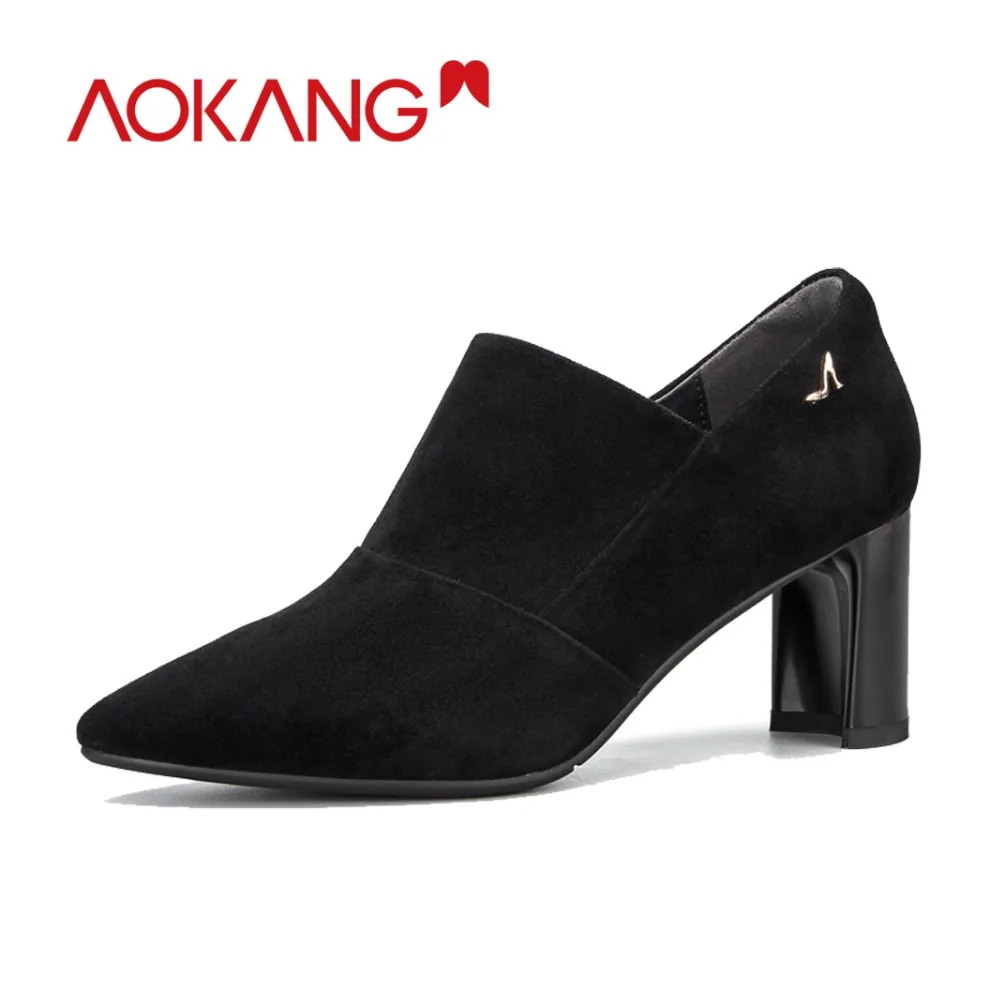 

Aokang New Arrival Shoes Women genuine leather high heels pumps Zipper woman high quality Sexy ladies womens shoes comfortable