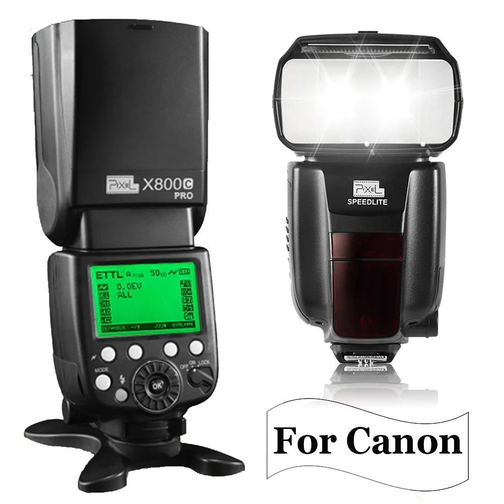 

Pixel X800C PRO Radio 2.4G TTL 1/8000S HSS Camera Wireless Flash Speedlite Light For Canon 60D 750D 1100D Vs YONGNUO YN600EX-RT
