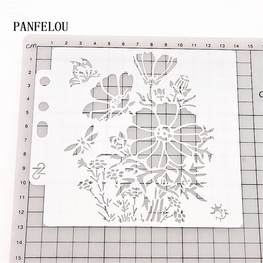 Цветок бабочки скрапбук трафареты спрей пластиковые формы Щит DIY торт полые украшения Печать Кружева линейка Валентина
