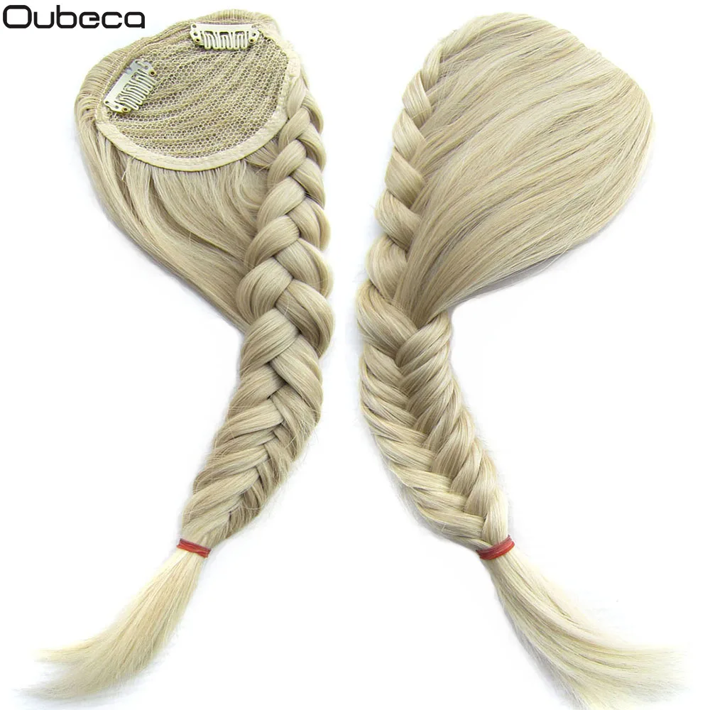 

Oubeca Synthetic Fishtail Plaited Braided Gradient Bangs Fake Hair Bang Front Braids Fringe Clip In Hair Extensions For Women