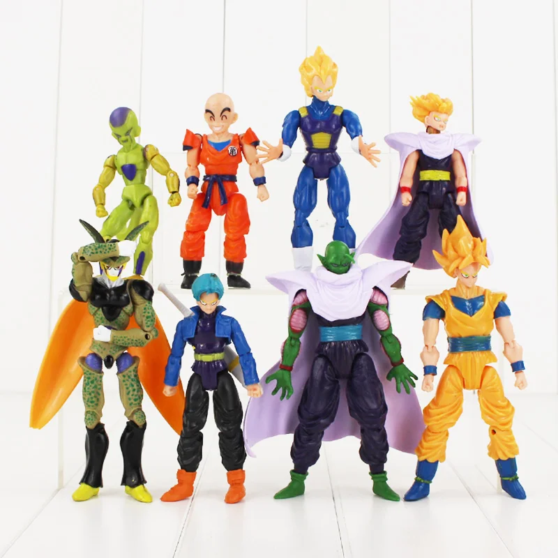 8pcs Dragon Ball Z Frieza Piccolo Vegeta Trunks Son Gohan goku Kuririn PVC Action Figure Collection