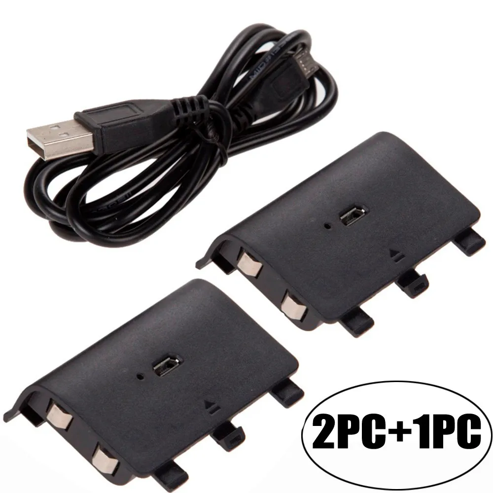 

2Pcs 2400mAh Rechargeable Battery Pack + USB Cable For XBOX ONE Controller phone charger for excellent performance Hot Sale@