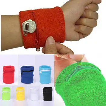 

Zipper Wrist Wallet Pouch Running Sports Arm Band Bag For MP3 Key Card Storage Bag Case Badminton Basketball Wristband Sweatband