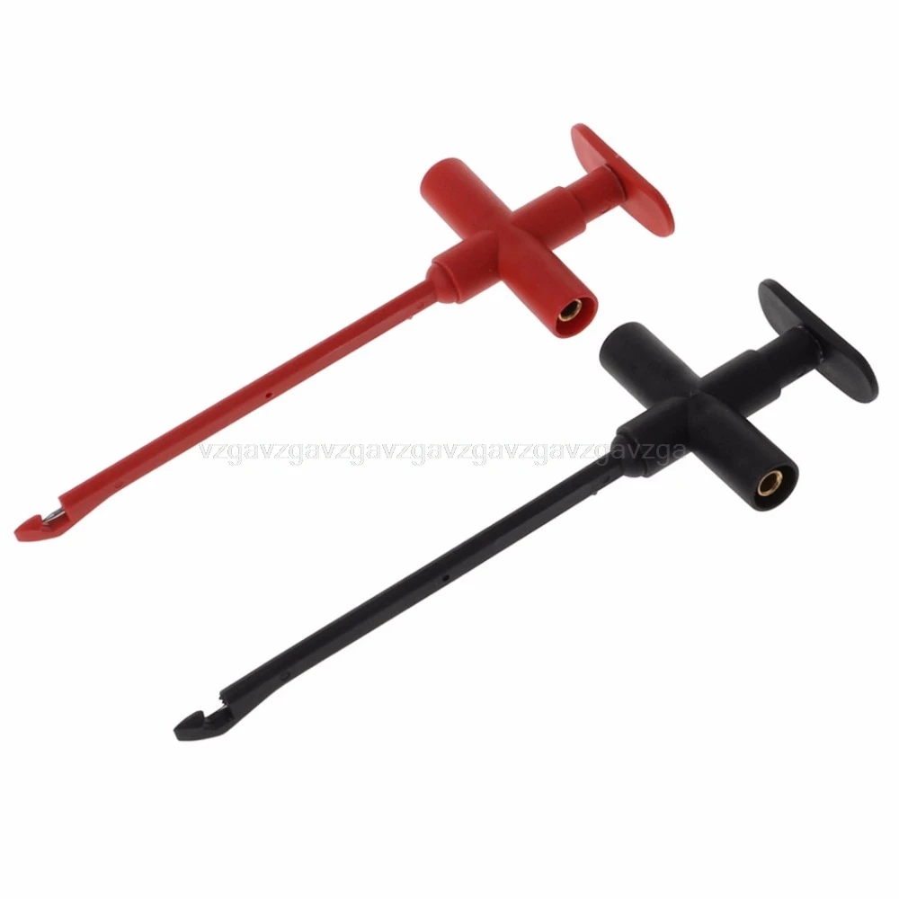

2PCS Insulation Piercing Needle Clip Test probe Banana Jack Spring Loaded Copper Test Clip JUL06 dropship