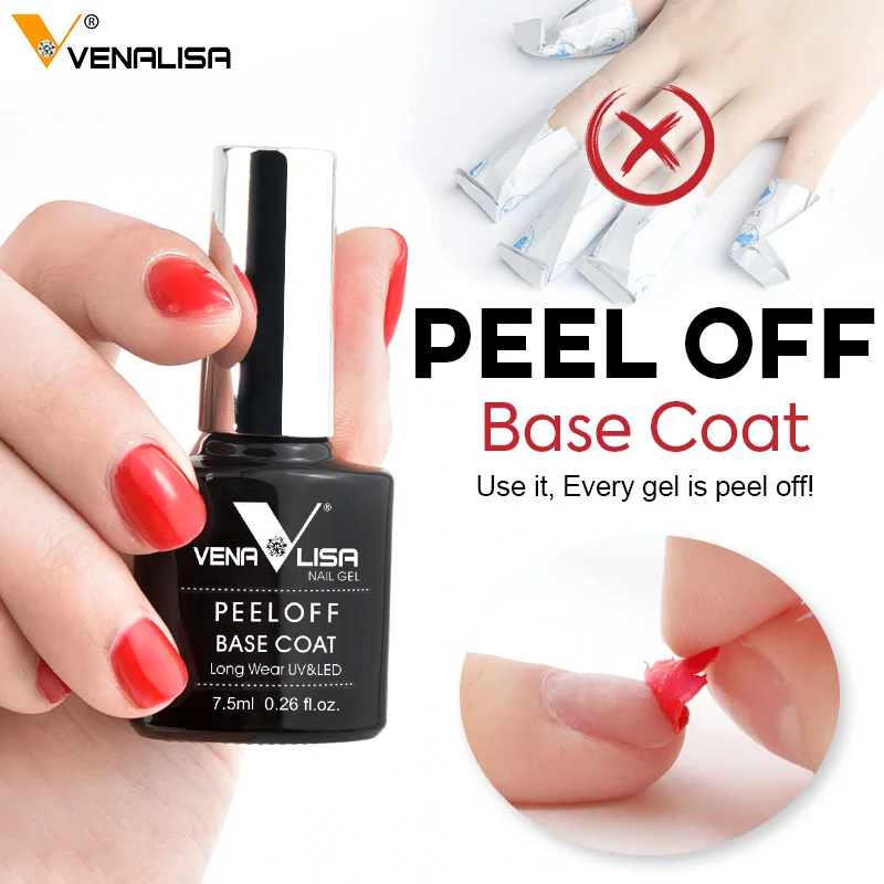 VENALISA-Casaco Fácil de Descascar Água Base, Top Coat Temperado de Longo Desgaste, Esmalte Básico, Verniz Esmalte, Nova Chegada