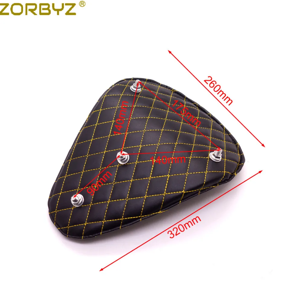 ZORBYZ мотоциклетное черное сиденье из искусственной кожи с алмазным покрытием для