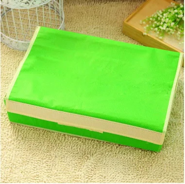 Ящик для хранения нижнего белья, органайзер для бюстгальтеров, носков, ящик для хранения, нетканый материал, нижнее белье, органайзер для бюстгальтеров, с покрытием, дешево - Цвет: green 8 lattices