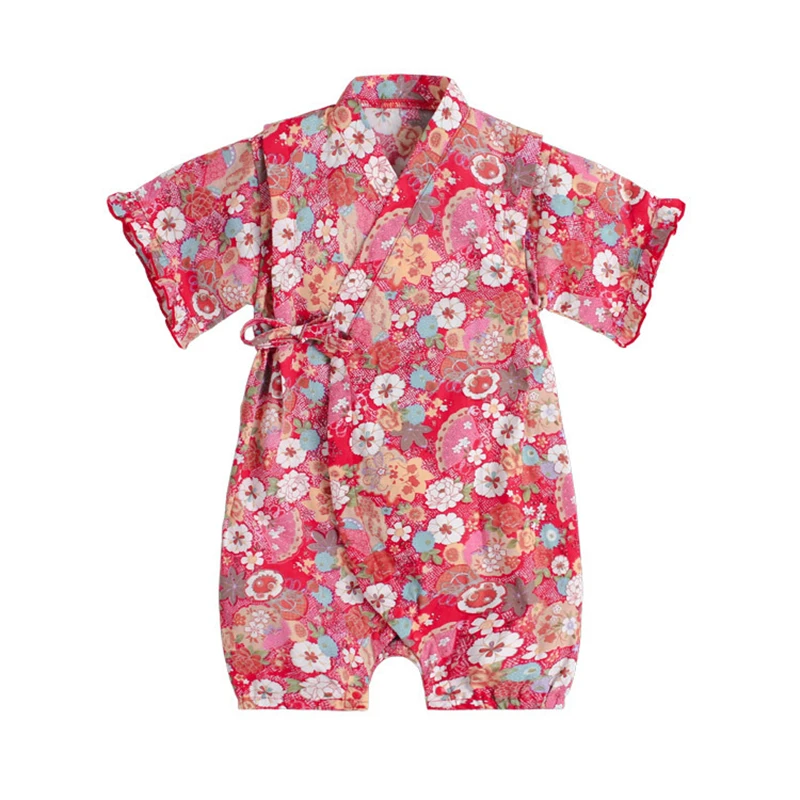 Кимоно; одежда для малышей; детская одежда в японском стиле; комбинезон для девочек в стиле ретро; банный халат; форменная одежда; пижамы для младенцев; костюм с цветочным рисунком
