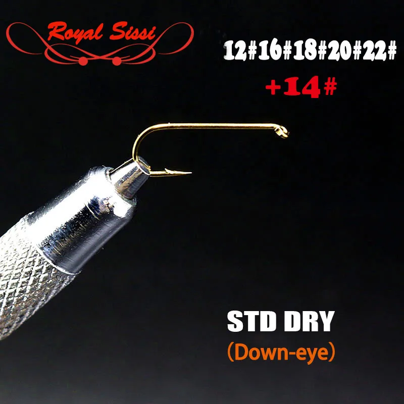30pcs Standard Dry fly hook 12 14 16 18 20 22 barbed point down