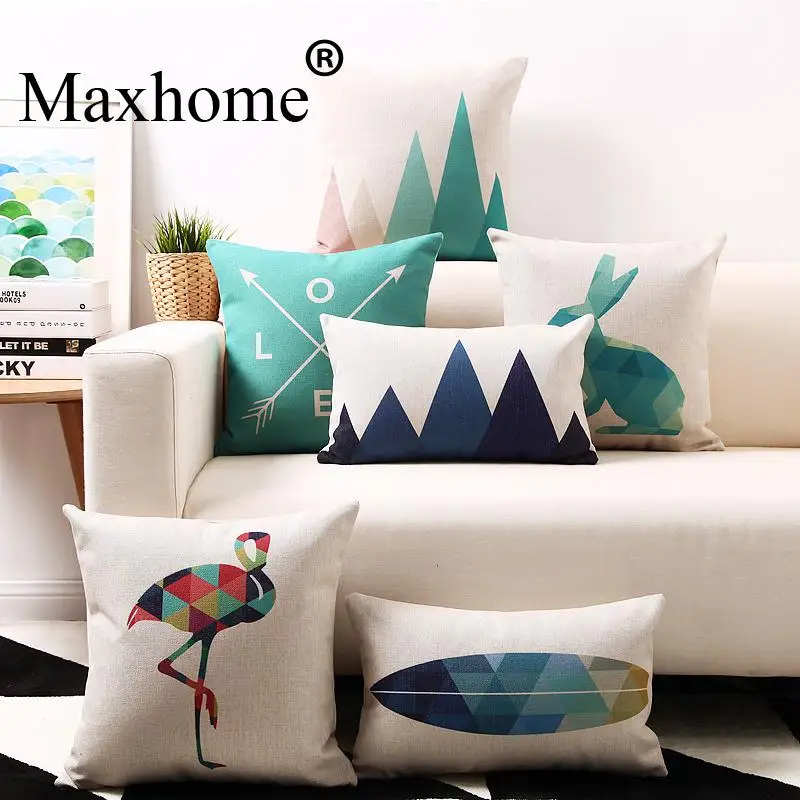 

Nordic Design Cotton Linen Pillowcase Simple Geometry Cushions Decorative Pillow Home Decor Sofa Throw Pillow Cushions 45*45