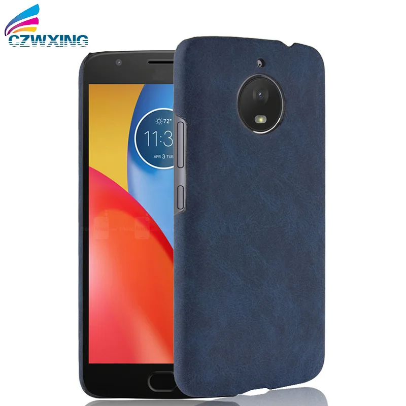 Для Motorola Moto E4 Plus плюс Чехол из искусственной кожи жесткий Пластик задняя крышка